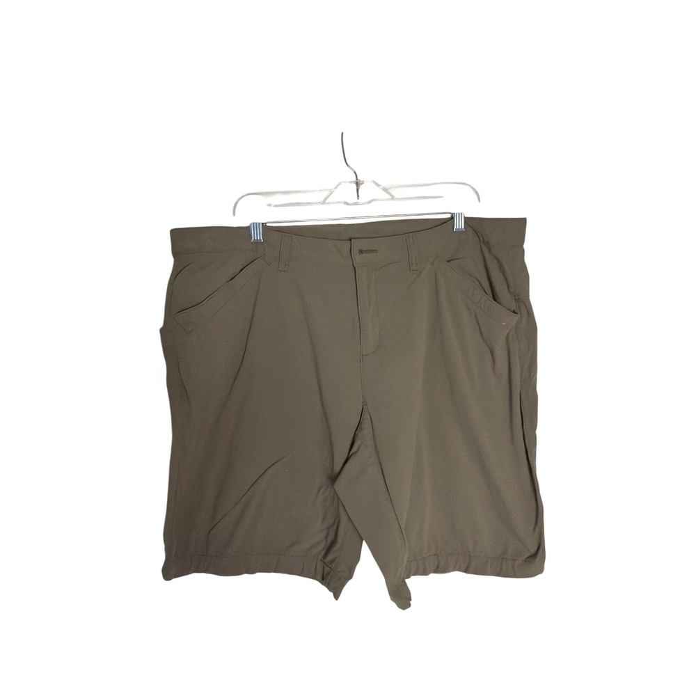 Eddie Bauer Womens Size 18 Hiking Shorts Olive Green Nylon Stretch Utility Trail